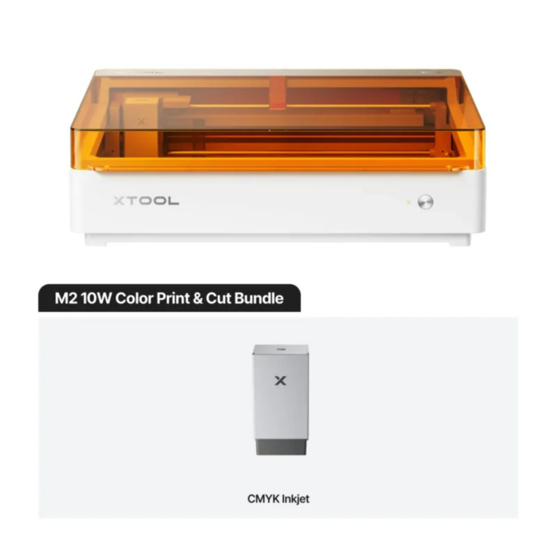 XTool M2 Color Craft Laser Cuter& Engraver 10w Color Print& Cut Bundle