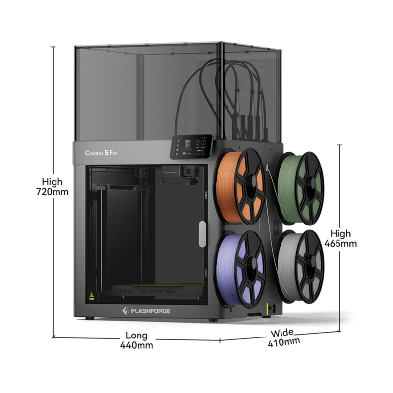 Flashforge Creator 5 Pro 4- Toolheads Enclosed Multi-Conor 3D Printer