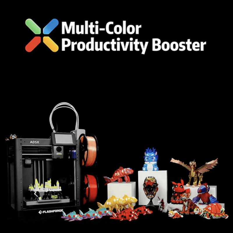 Flashforge AD5X High Speed Multi Color 3D Printer - 4 Colour Printing