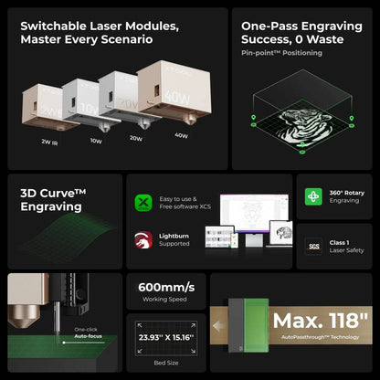 xTool S1 20W Enclosed Diode Laser Cutter & Engraver  (Basic Bundle)