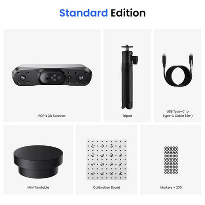Revopoint Pop 4 (Premium Edition): 5 in 1 Versatile 3D Scanner with Blue Laser & Infrared Light