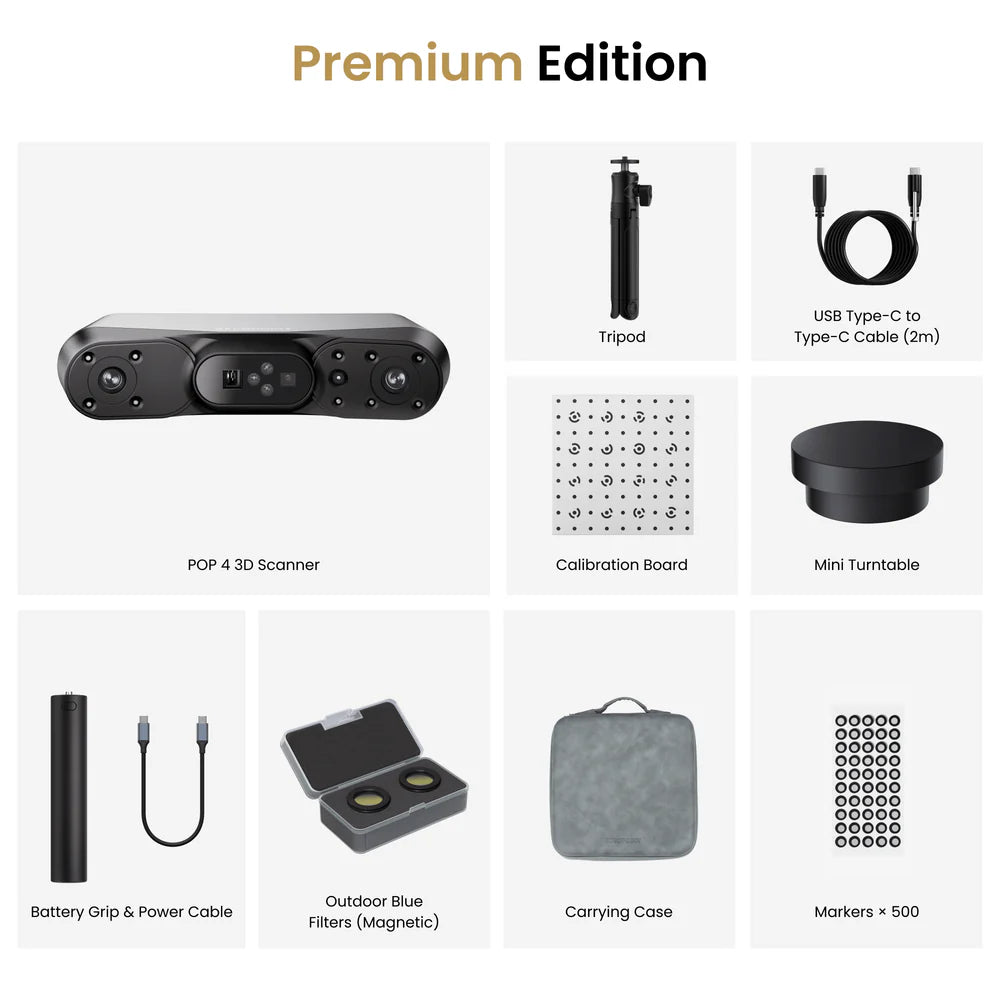 Revopoint Pop 4 (Standard Edition):5 in 1 Versatile 3D Scanner with Blue Laser & Infrared Light