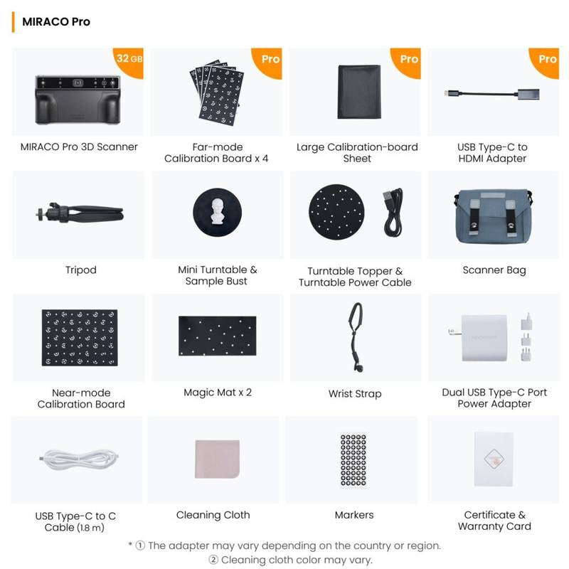 Revopoint MIRACO PRO Standalone 3D Scanners for Mall to Large Objects Scanner (32 GB)