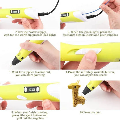 3D Pen For Kids | 3D Printing Pen With Yellow Color