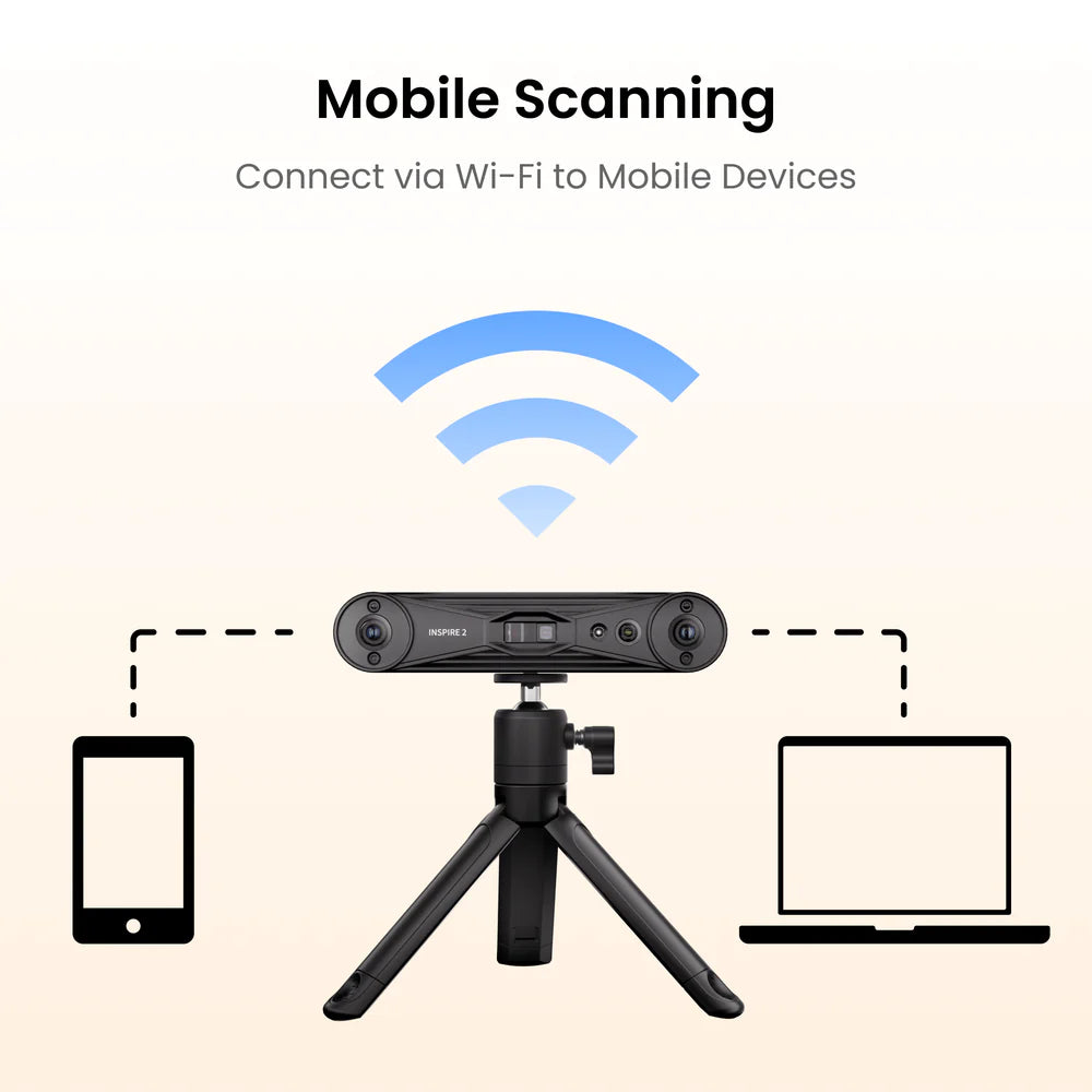 Revopoint INSPIRE 2(Premium Edition):Wireless Infrared Laser & Structured Light 3D Scanner|Multi Line Lasers,Outdoor Scanning
