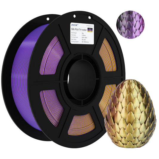 JAMG HE Silk-Tri Colour-Black Purple Gold