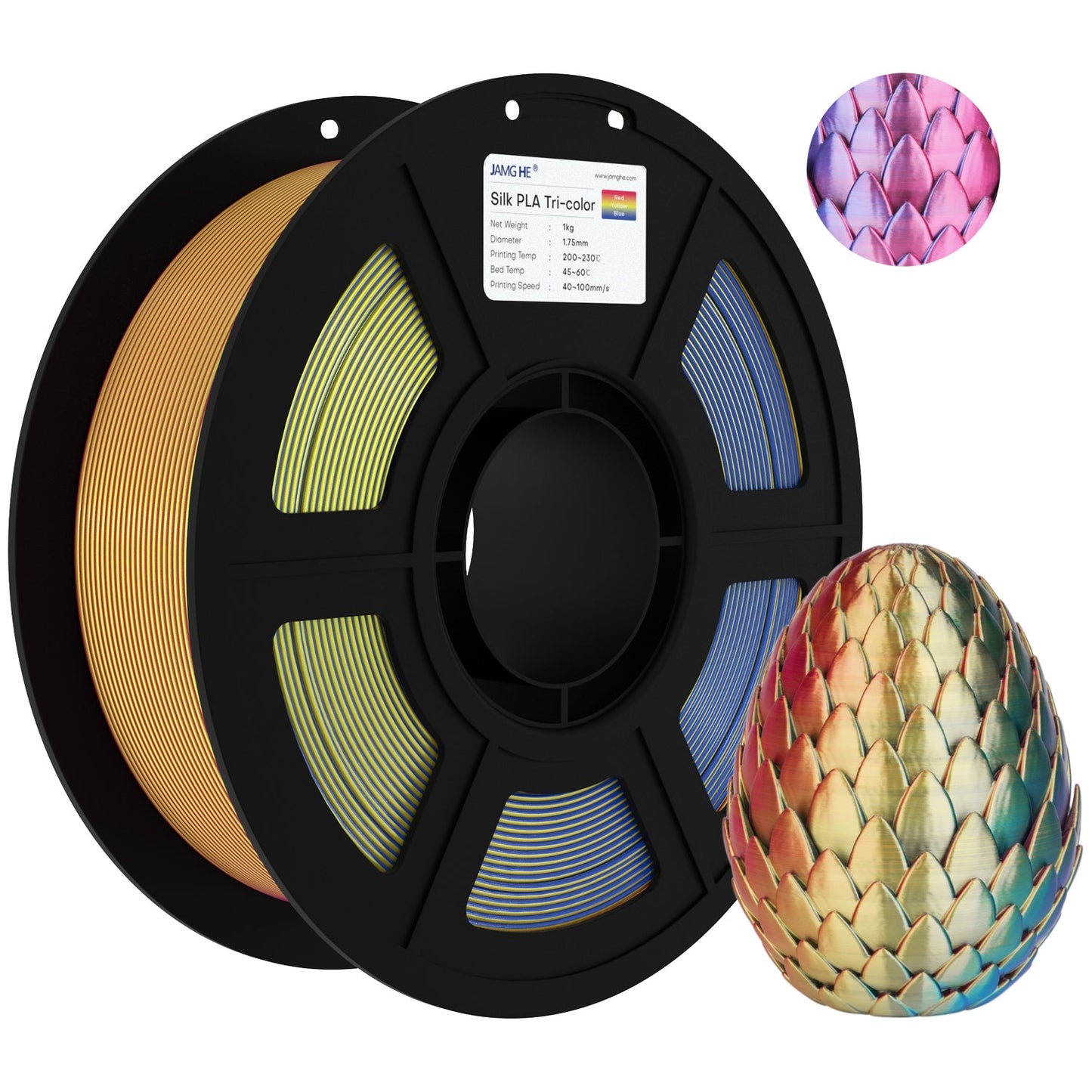 JAMG HE Solk-Tri Colour-Red Blue Yellow