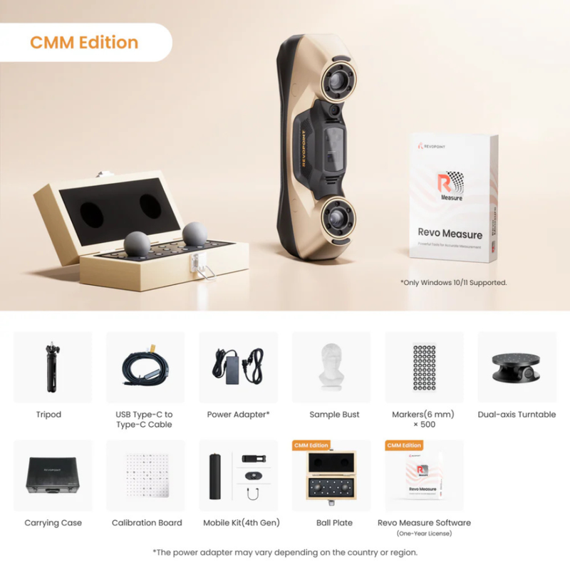 Revopoint MetroY Ultra (CMM Edition):High Performance Wireless 3D Scanner For Small To Medium Workpieces