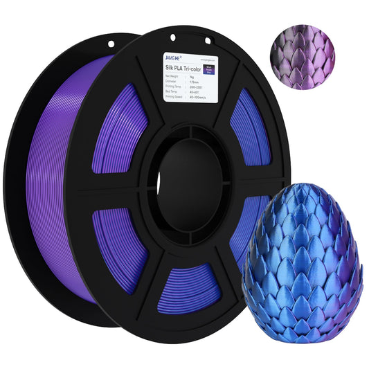 JAMG HE Silk-Tri Colour-Black Purple Blue