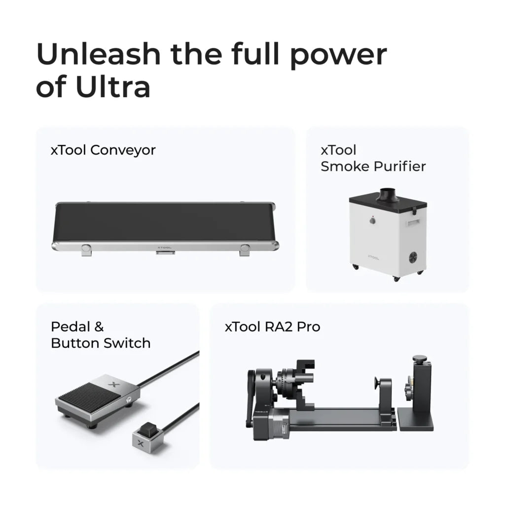 xTool F1 Ultra+Conveyor 20W Fiber & Diode Dual Laser Engraver