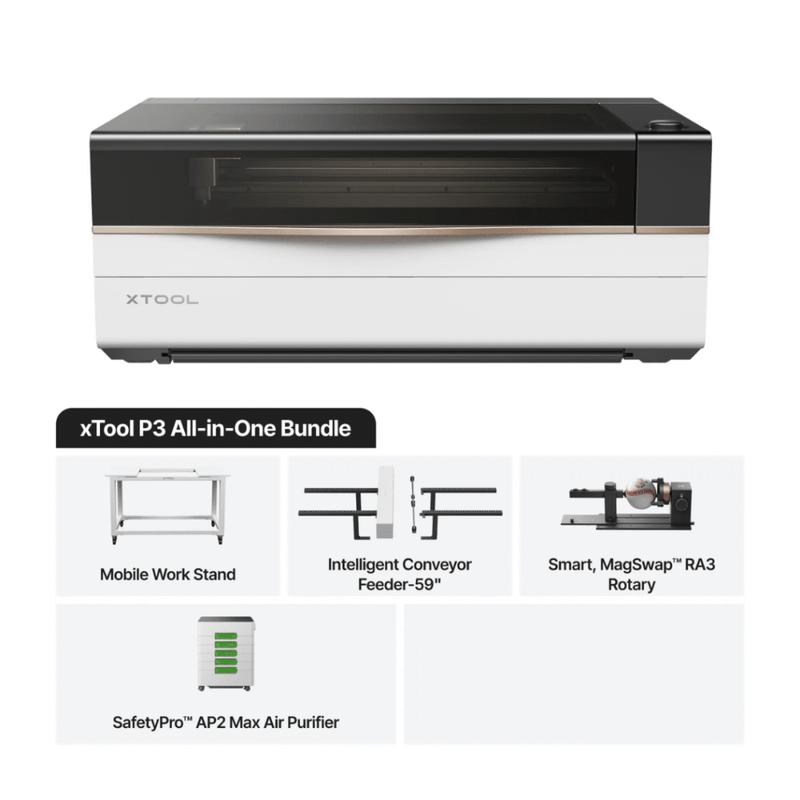 XTool P3 (All in One Bundle)80W Flagship CO2 Laser Cutter With Intelligent Automation