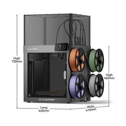 Flashforge Creator 5 Pro 4- Toolheads Enclosed Multi-Conor 3D Printer