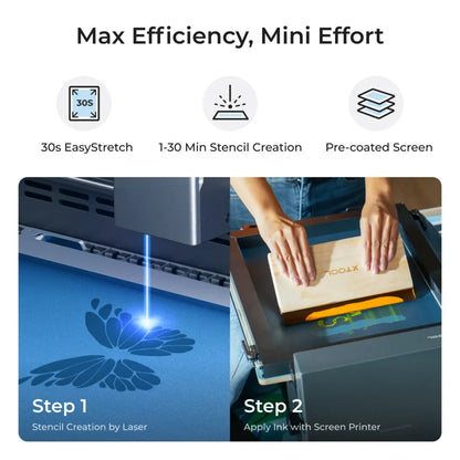 xTool Screen Printer 2.0 Basic Kit|Desktop Manual Screen Printing Machine for Fabric, Paper& DIY Projects