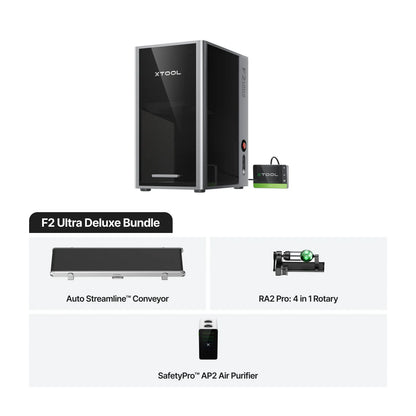 XTool F2Ultra Deluxe Bundle-World’s First Dual-Laser Engraving Machine(60W MOPA+40W Diode)